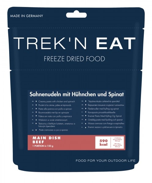 Trek'n Eat Sahnenudeln mit Hühnchen und Spinat